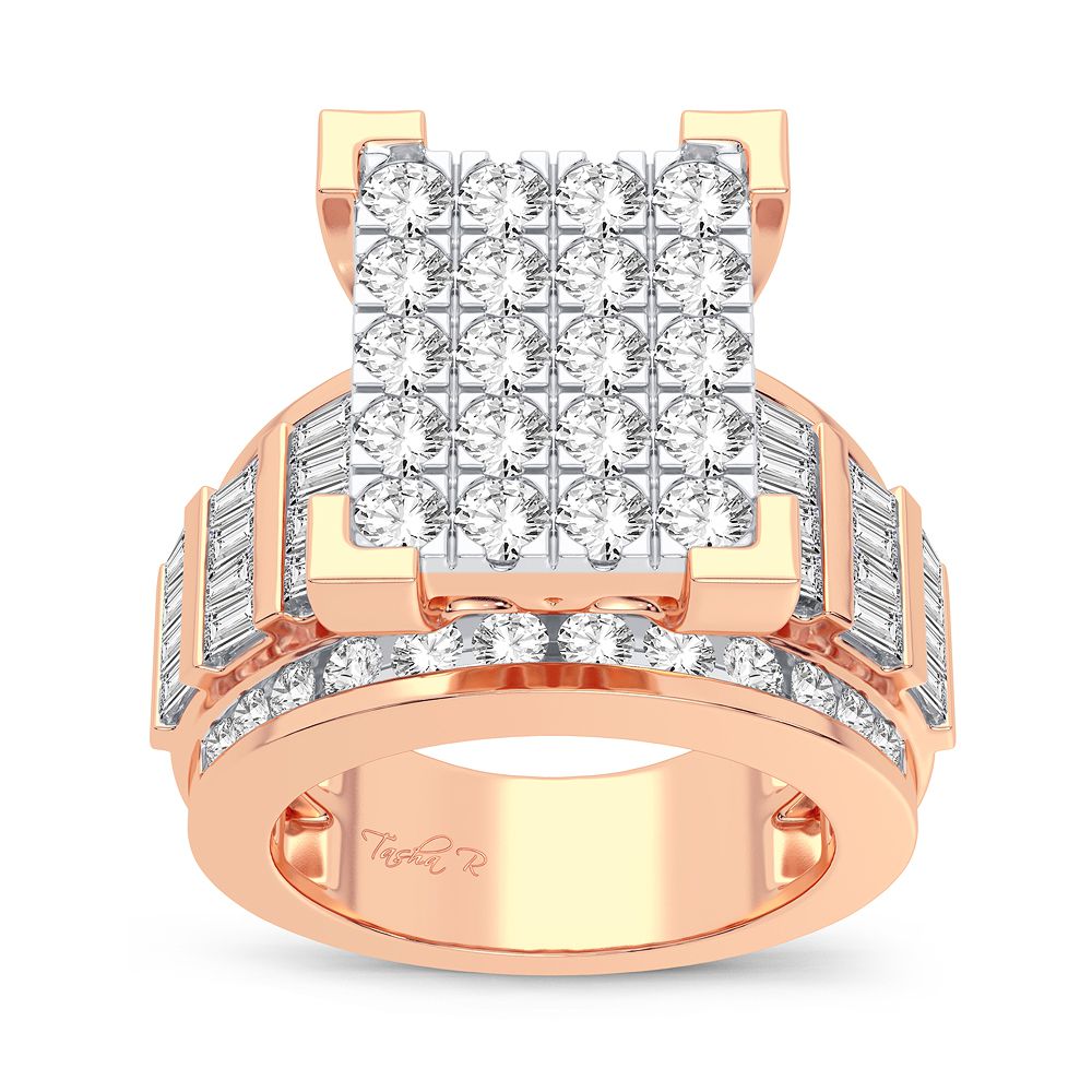 10k Rose Gold Mens Lab Diamond Statement Ring - 3CT Brilliance
