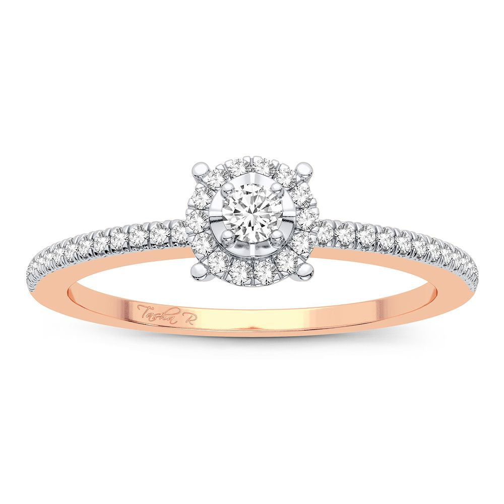 14K Rose Gold 0.16CT Diamond Ring