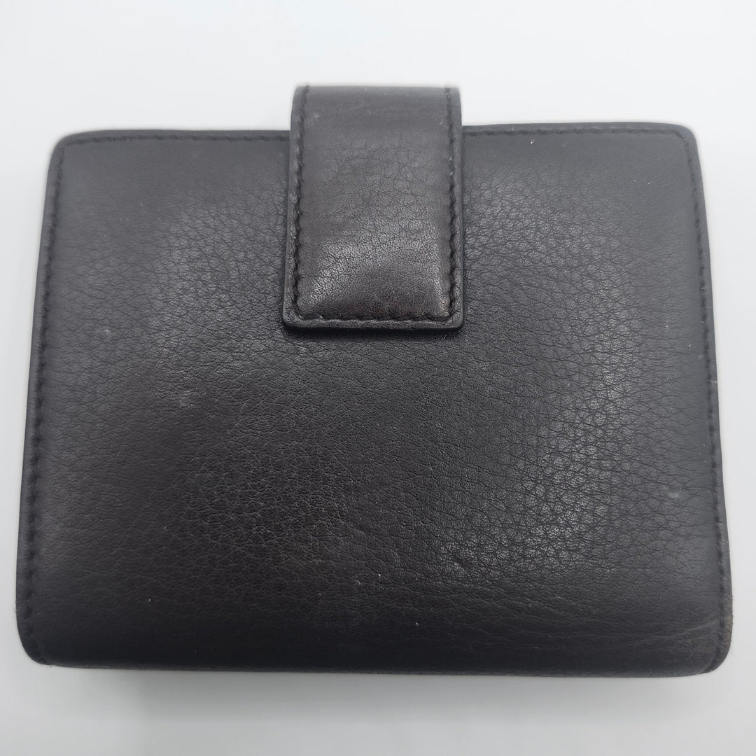 Authentic Christian Dior Vintage Brown Leather Bi-Fold Wallet with Logo Plaque & Trotter Lining