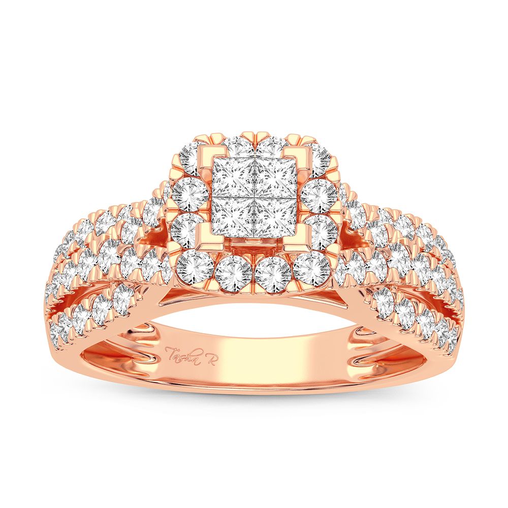 Romantic 14k Rose Gold Lab Diamond Engagement Ring (1CT)