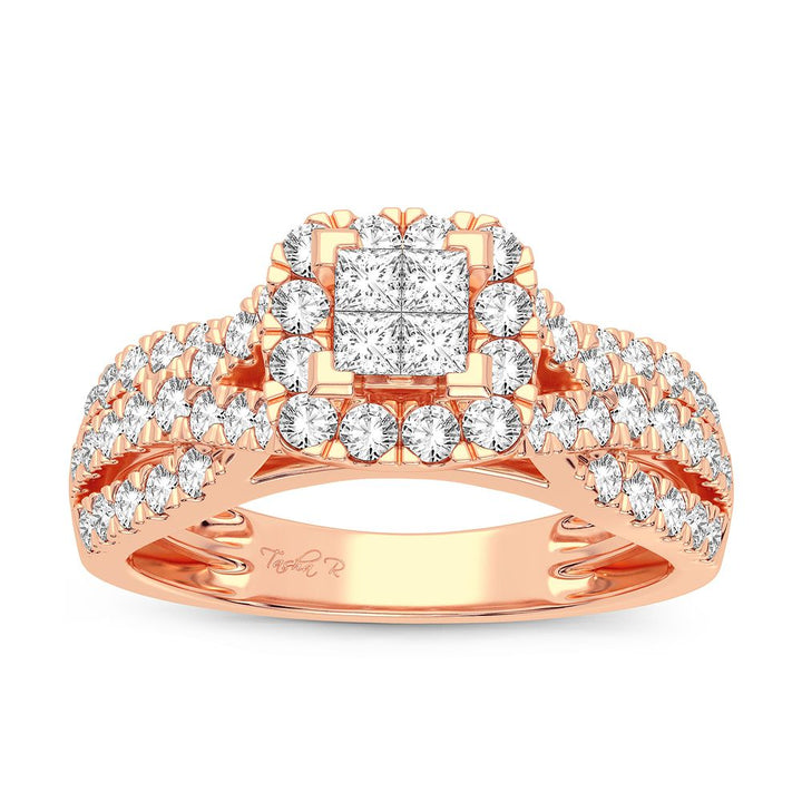 Romantic 14k Rose Gold Lab Diamond Engagement Ring (1CT)
