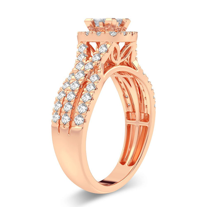 Romantic 14k Rose Gold Lab Diamond Engagement Ring (1CT)