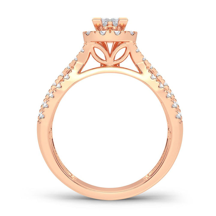 Romantic 14k Rose Gold Lab Diamond Engagement Ring (1CT)