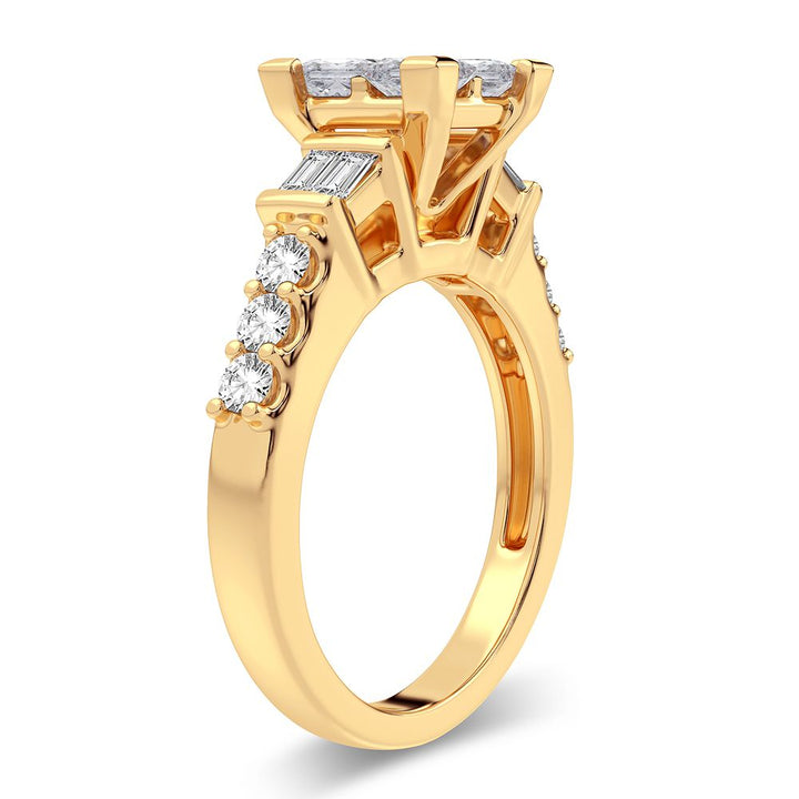 14K Yellow Gold Lab-Created 1.25CT Diamond Engagement Ring