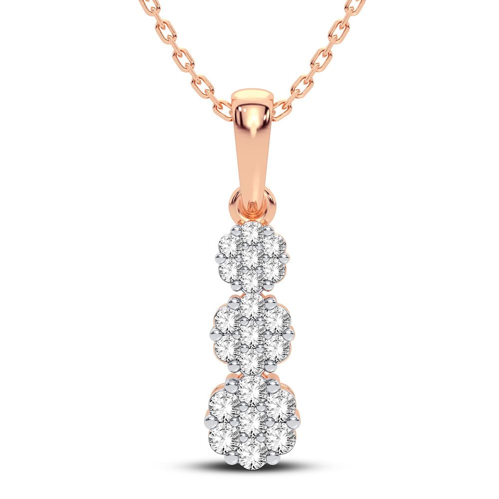 Delicate 14k Rose Gold 0.25CT Diamond Pendant