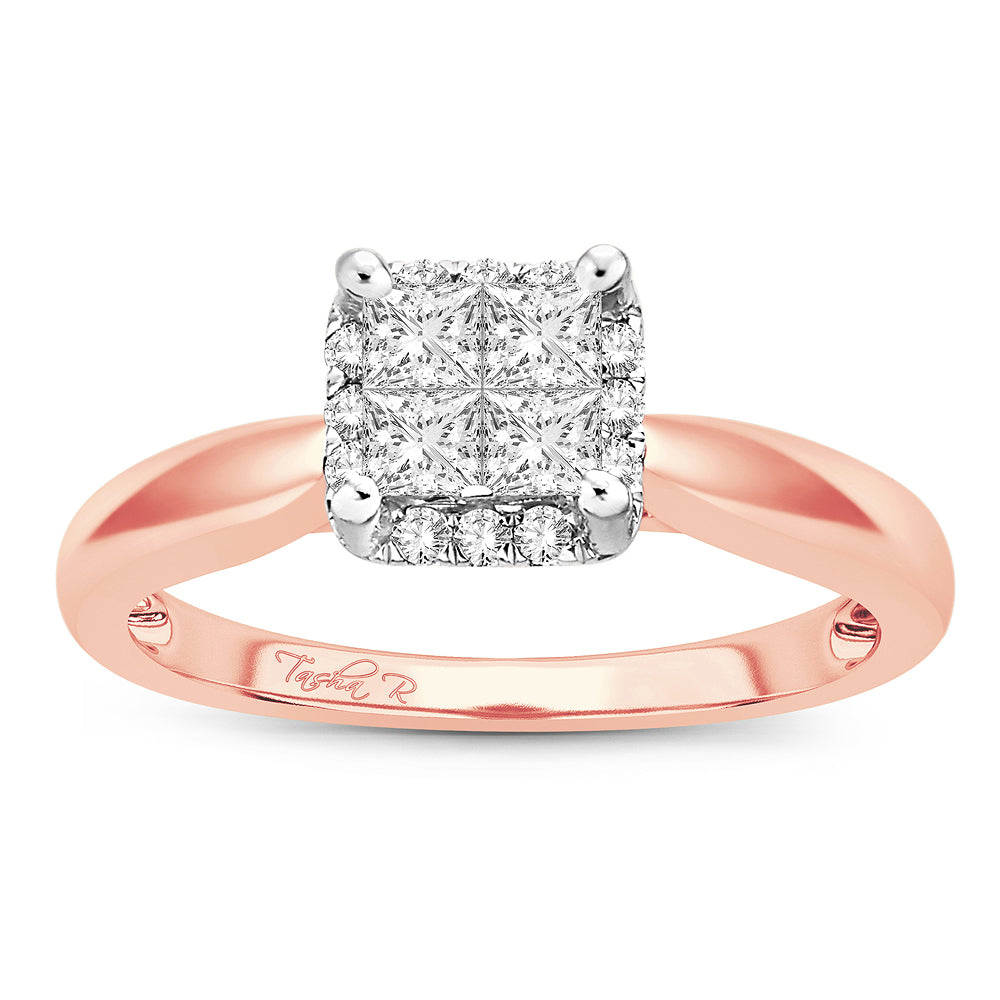 Romantic 14k Rose Gold Lab Diamond Engagement Ring (0.50ct)