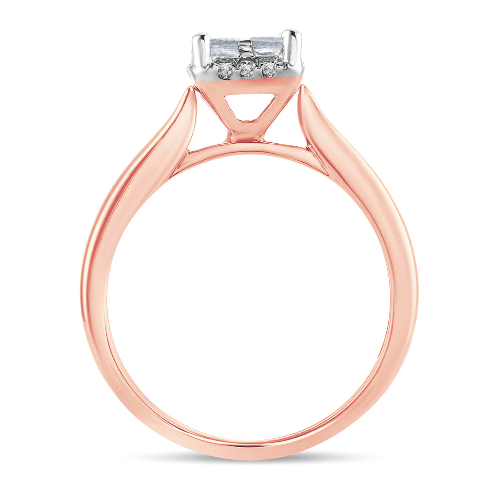 Romantic 14k Rose Gold Lab Diamond Engagement Ring (0.50ct)