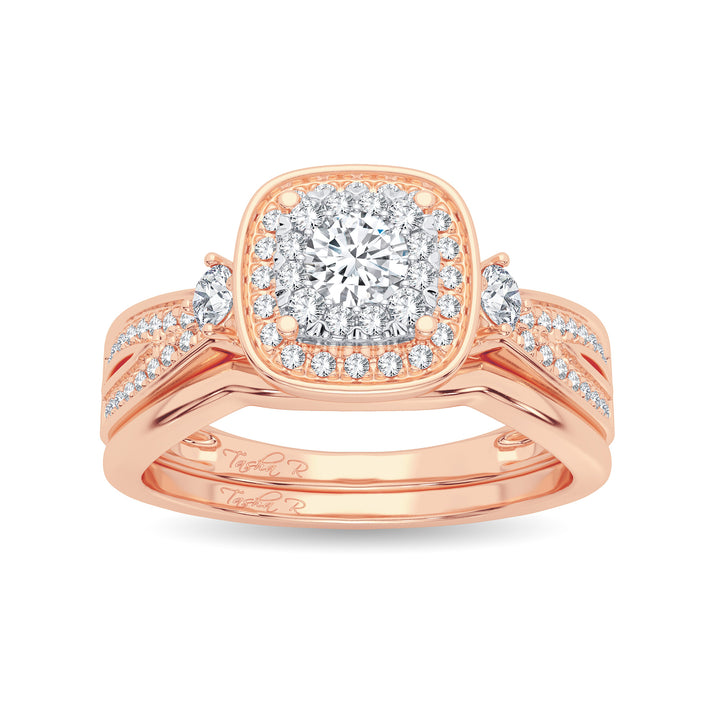 14k Rose Gold Lab Diamond Bridal Ring - 0.40CT Sparkler