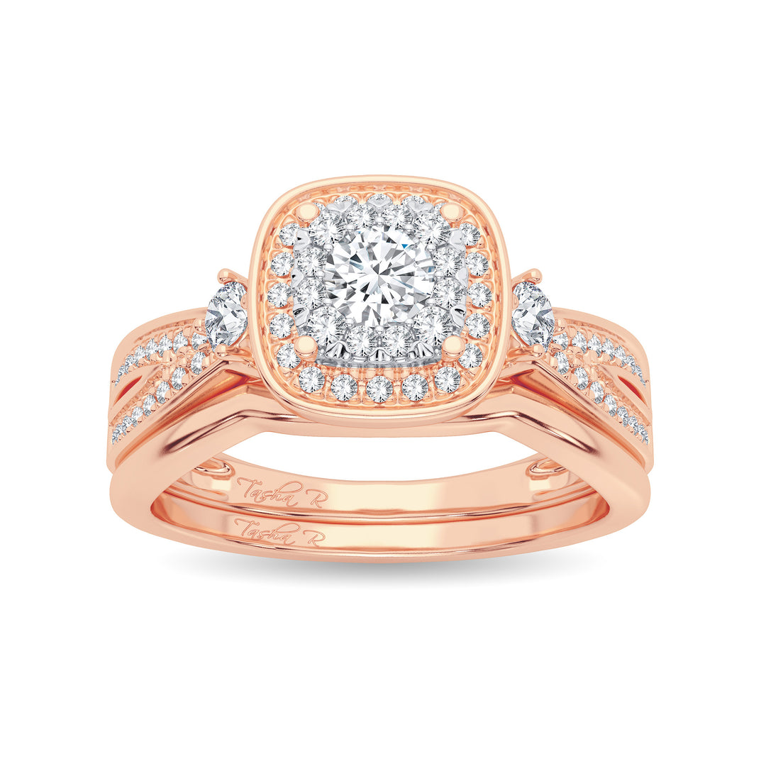 14K Rose Gold 0.40CT Diamond Bridal Ring