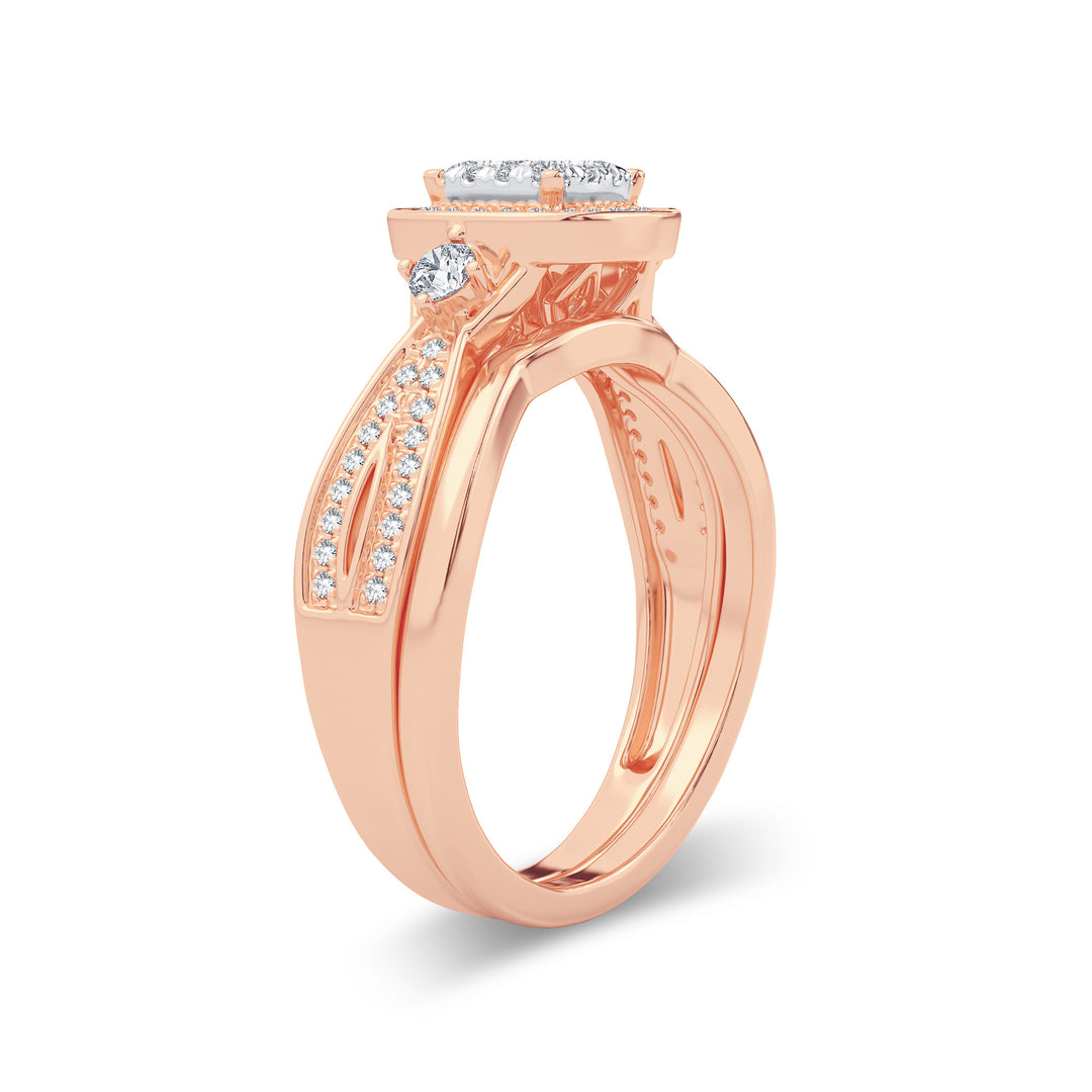 14k Rose Gold Lab Diamond Bridal Ring - 0.40CT Sparkler
