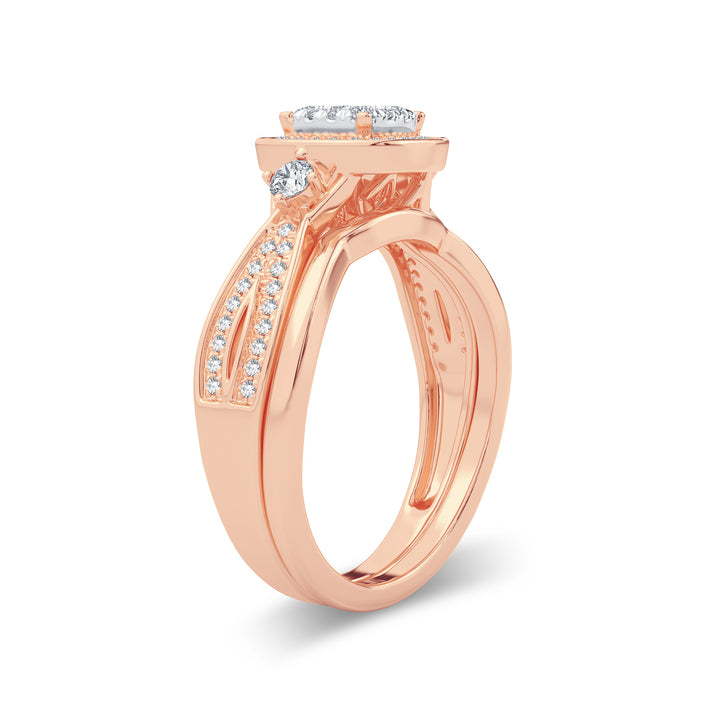 14k Rose Gold Lab Diamond Bridal Ring - 0.40CT Sparkler