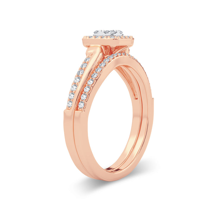 Romantic Rose Gold Lab Diamond Bridal Ring - 0.40CT