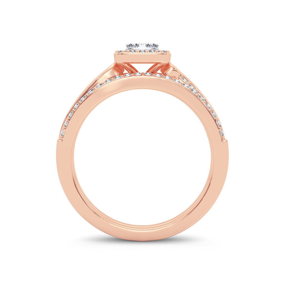 Romantic Rose Gold Lab Diamond Bridal Ring - 0.40CT