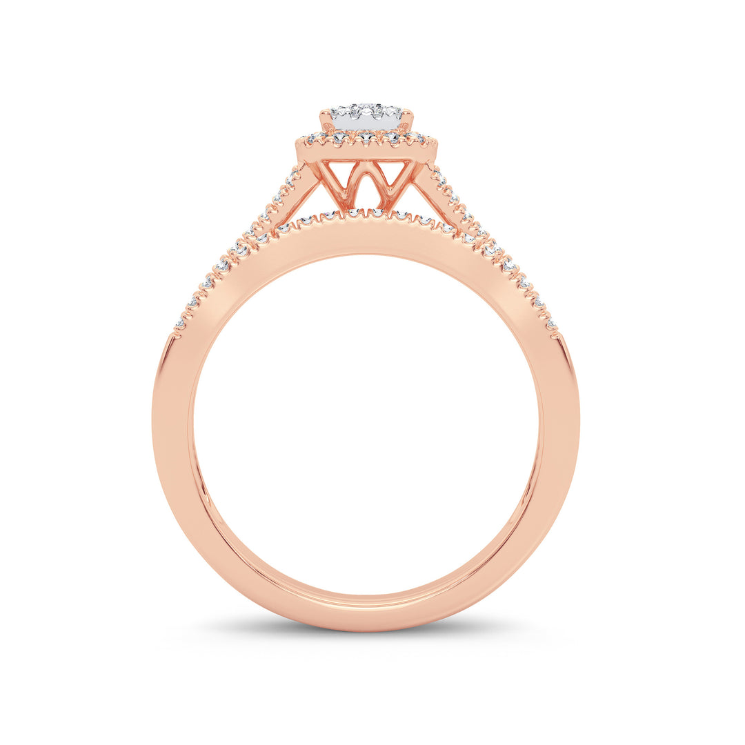Romantic 14k Rose Gold Lab Diamond Bridal Ring (0.38CT)