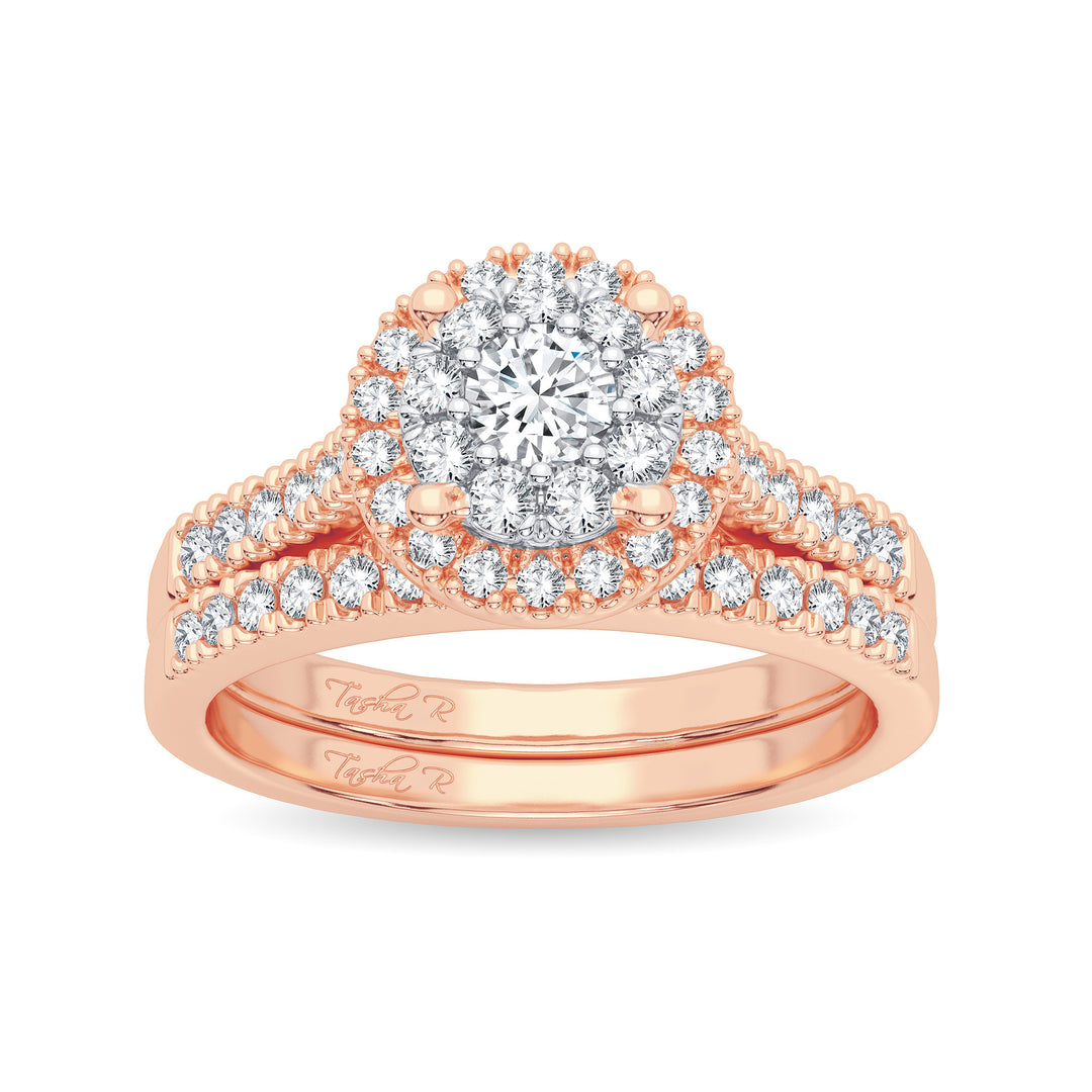 14K Rose Gold 0.62CT Diamond Bridal Ring