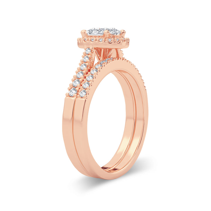 Timeless 14K Rose Gold 0.62CT Lab Diamond Engagement Ring