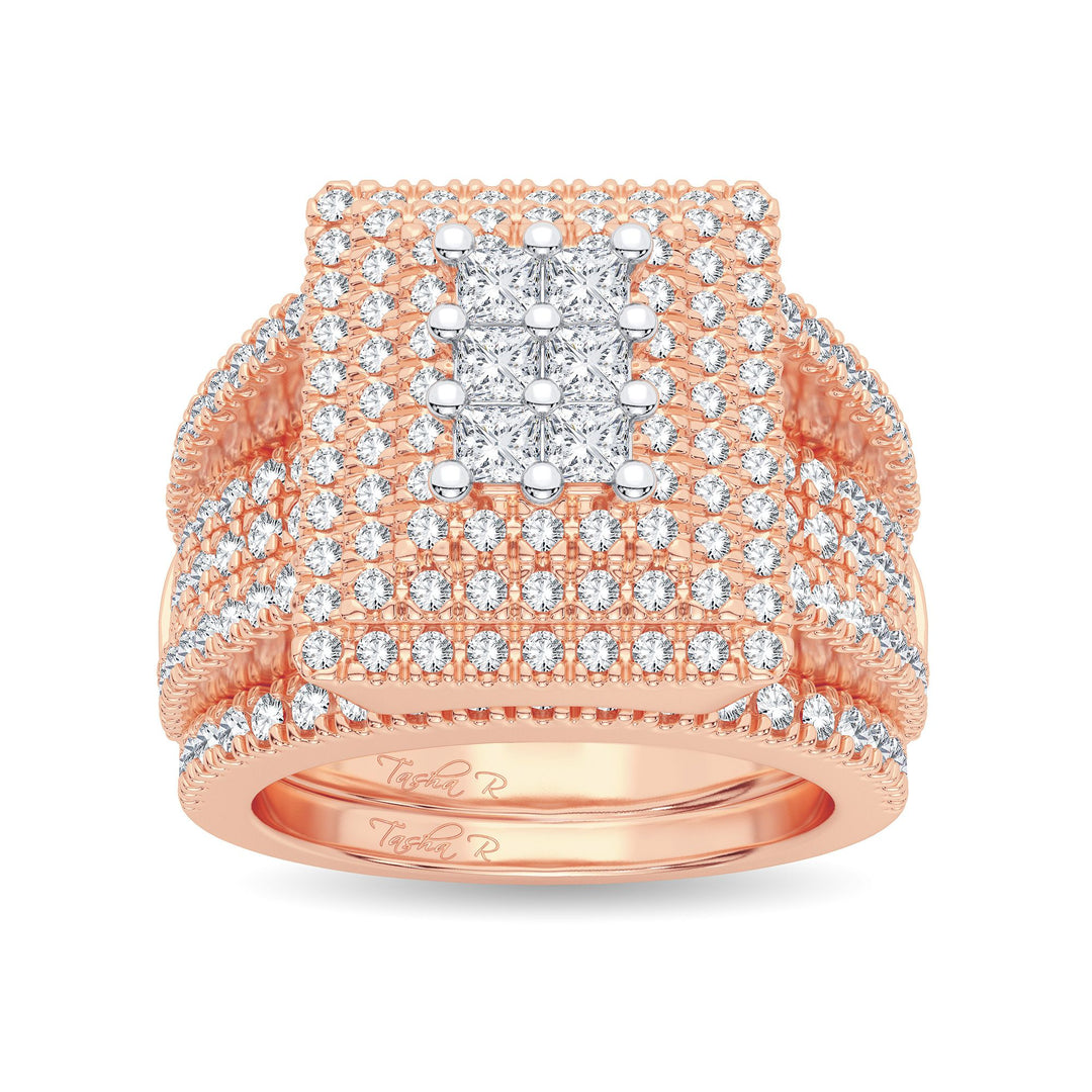 14K Rose Gold 2.00CT Diamond Bridal Ring