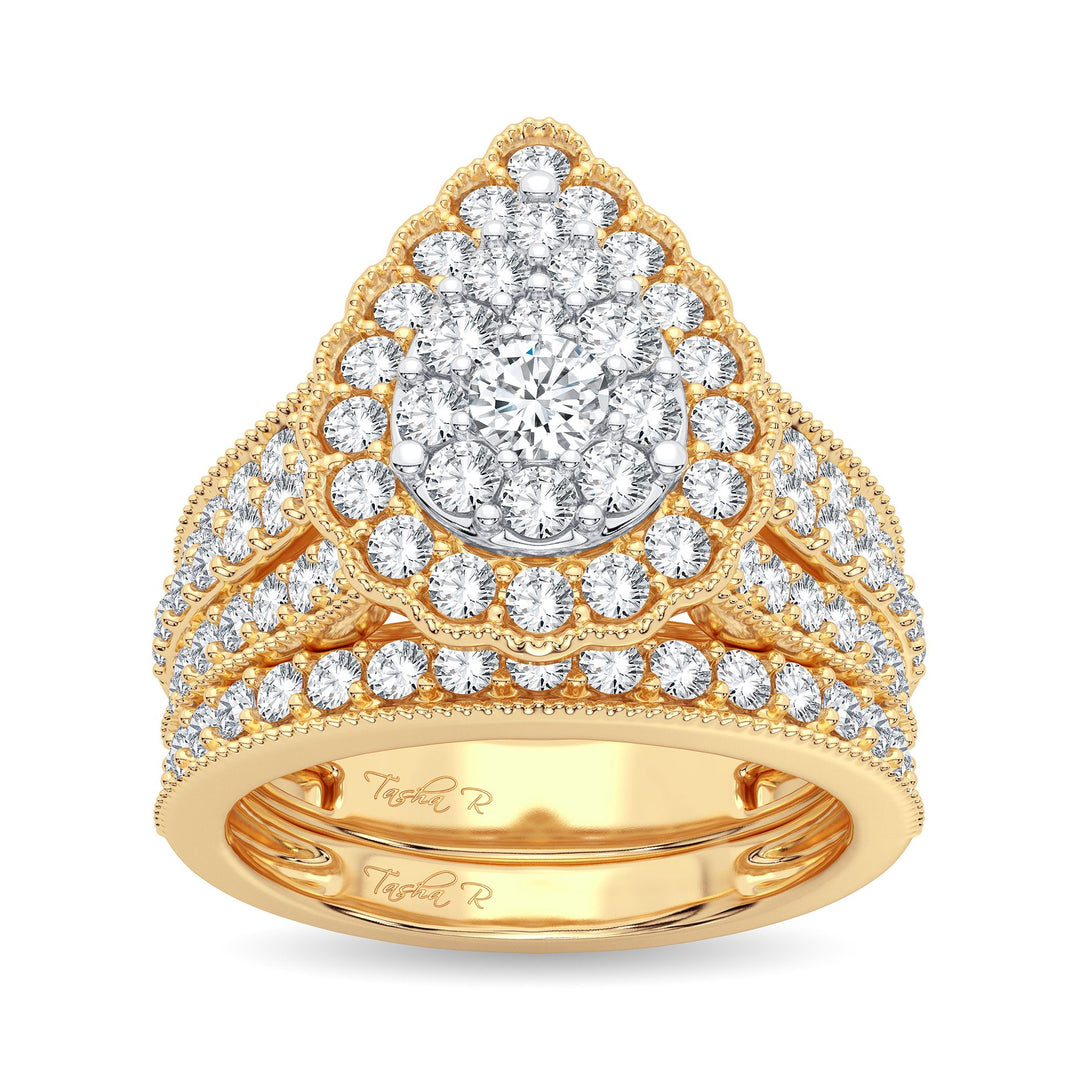 14K Yellow Gold 2.00CT Diamond Bridal Ring