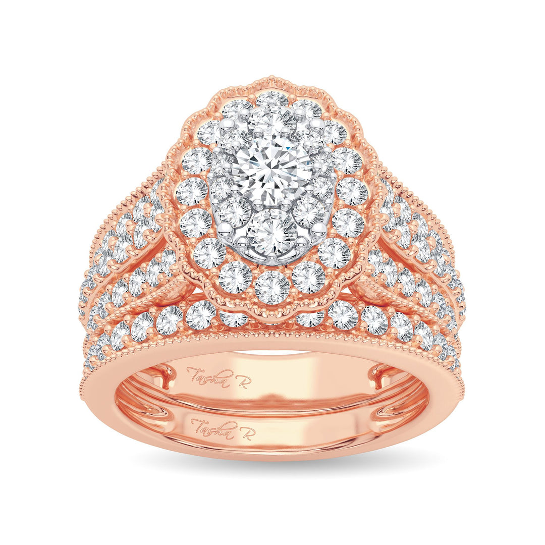 14K Rose Gold 2.00CT Diamond Bridal Ring