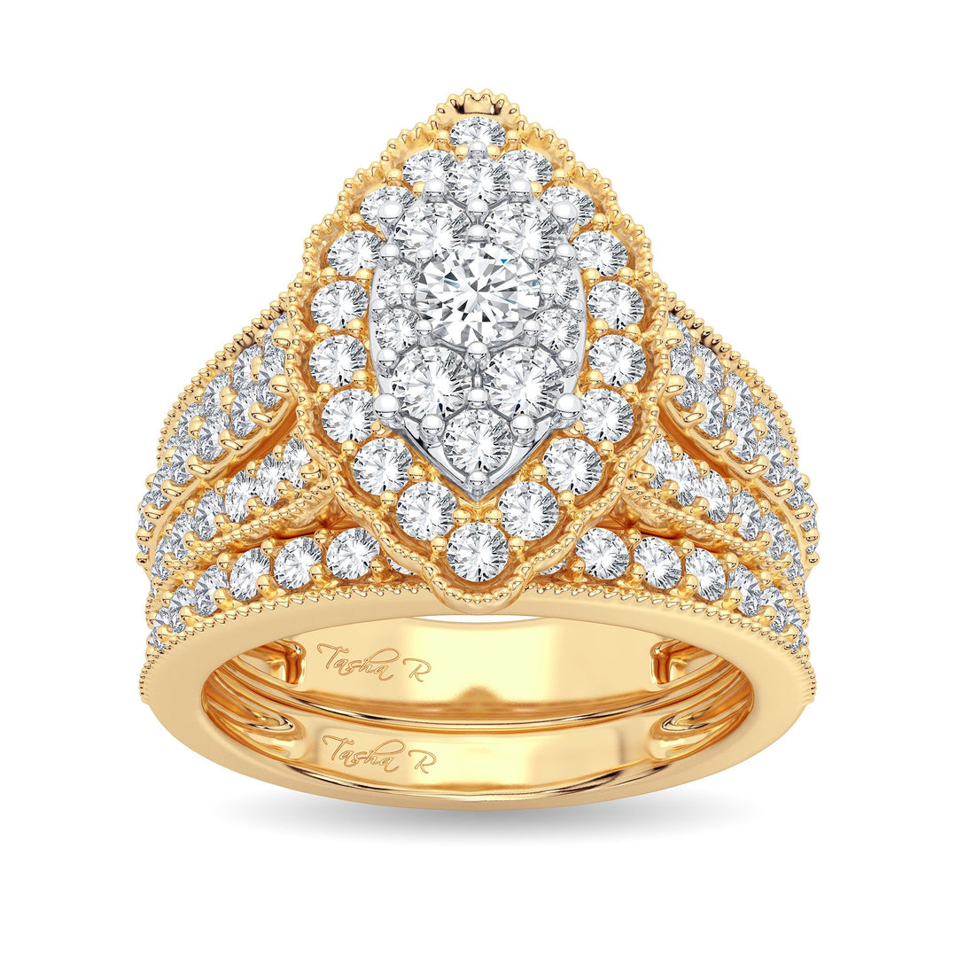 14K Yellow Gold 2.00CT Diamond Bridal Ring