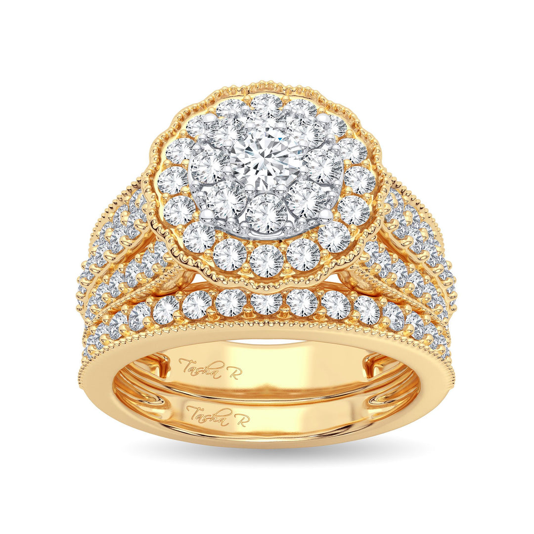 14K Yellow Gold 2.00CT Diamond Bridal Ring