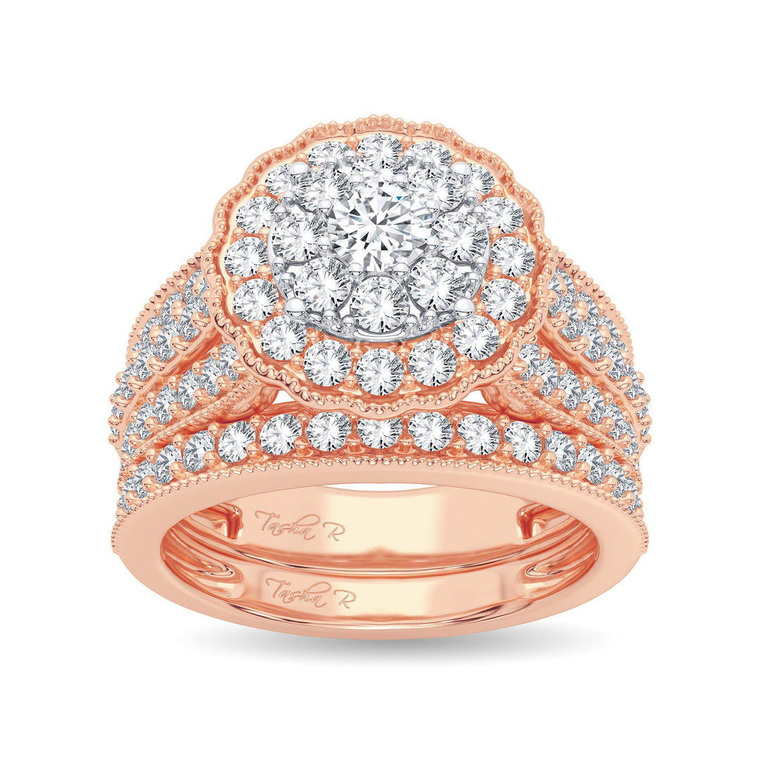 14K Rose Gold 2.00CT Diamond Bridal Ring