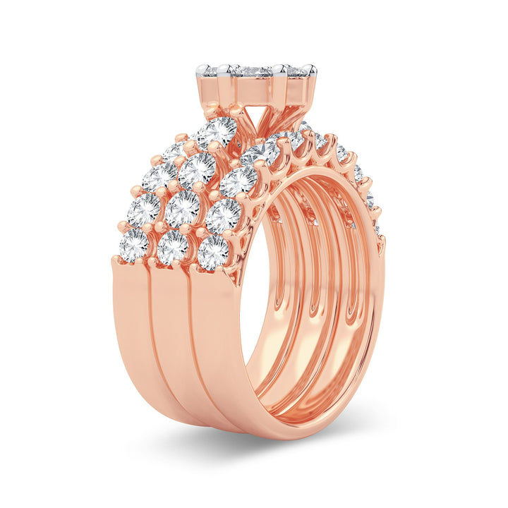 14K Rose Gold 3.00CT Diamond Bridal Ring