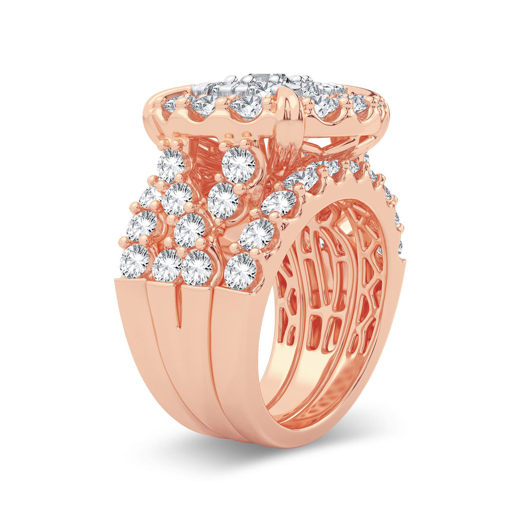 Romantic 14k Rose Gold Lab Diamond Bridal Ring 5CT