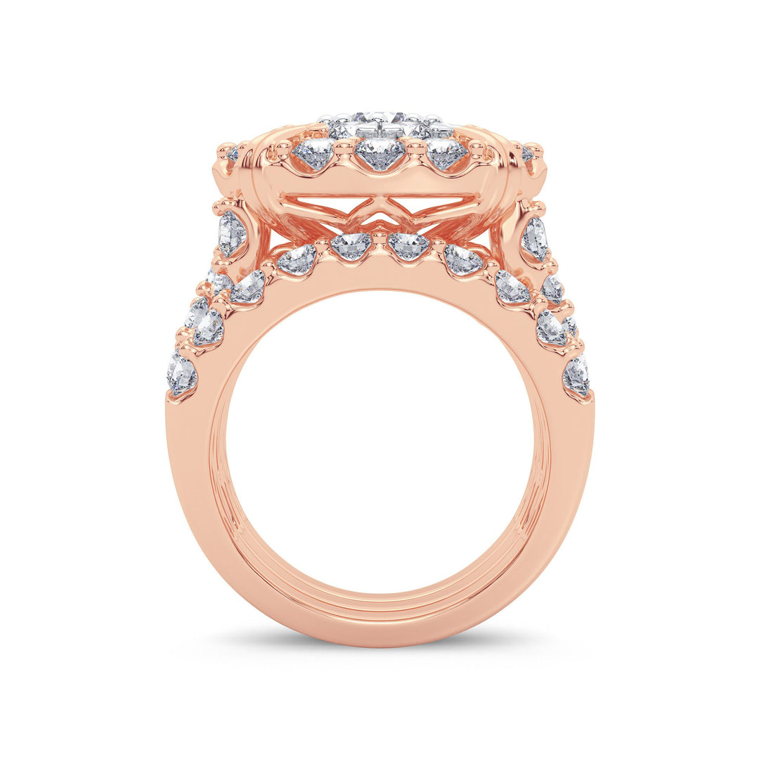 Romantic 14k Rose Gold Lab Diamond Bridal Ring 5CT
