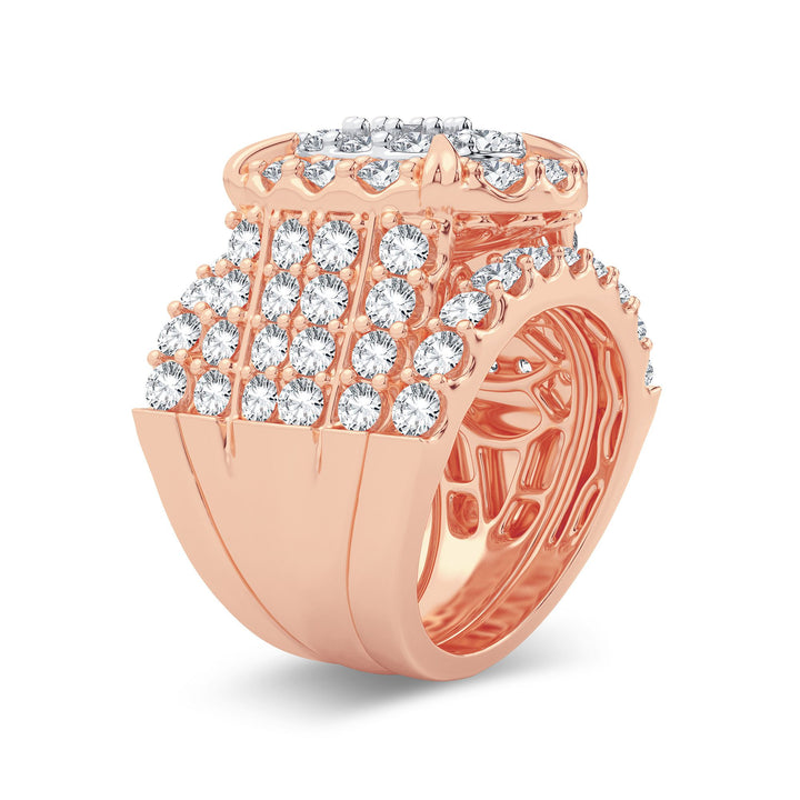 Romantic 14k Rose Gold 5CT Lab Diamond Bridal Ring