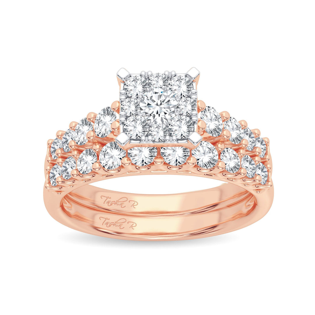 14K Rose Gold 1.00CT Diamond Bridal Ring