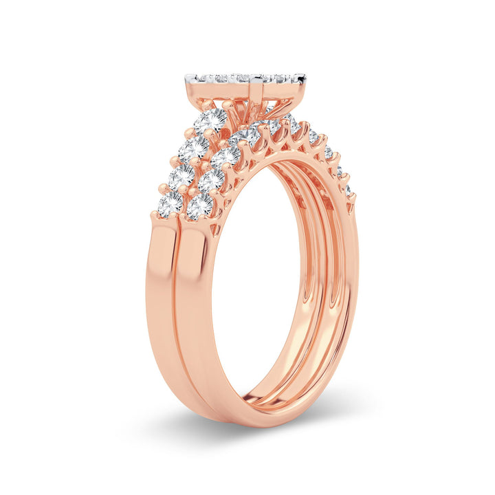 Elegant 14k Rose Gold 1CT Lab Diamond Ring