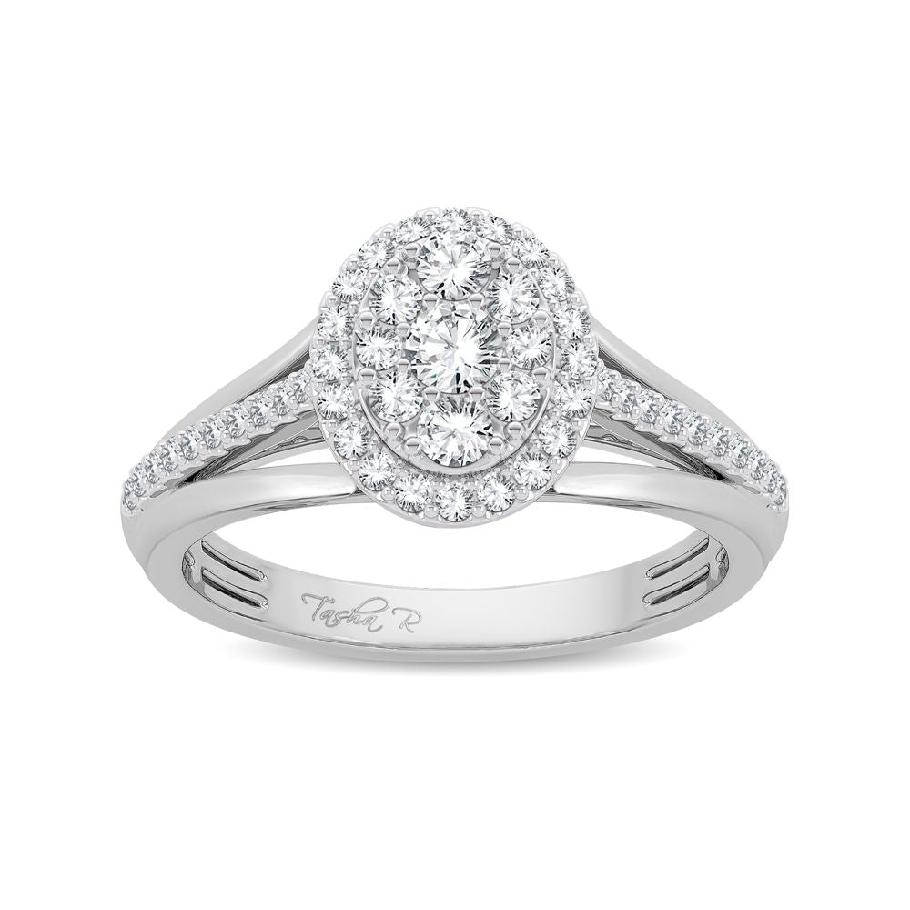 Brilliant 14k White Gold Lab Diamond Engagement Ring (0.50ct)