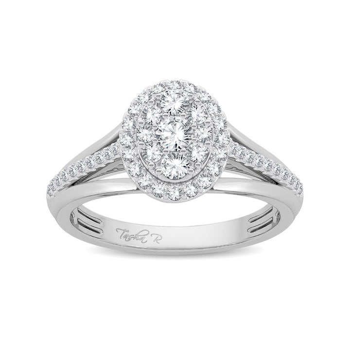 Brilliant 14k White Gold Lab Diamond Engagement Ring (0.50ct)