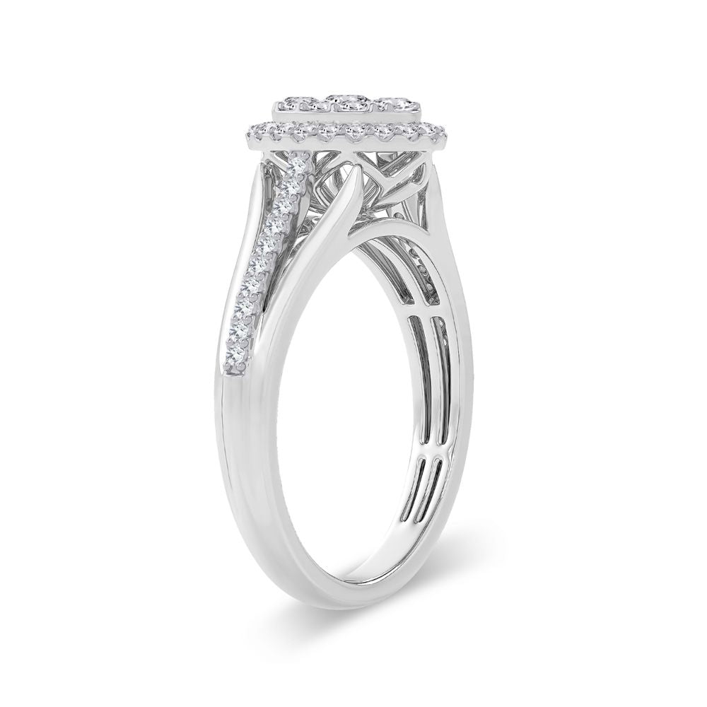 Brilliant 14k White Gold Lab Diamond Engagement Ring (0.50ct)
