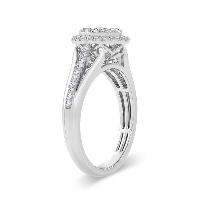 Brilliant 14k White Gold Lab Diamond Engagement Ring (0.50ct)