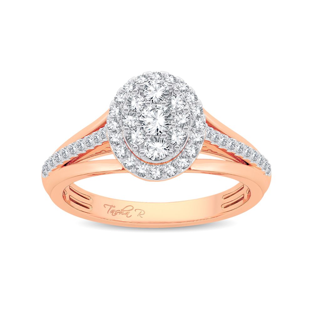 Romantic 14k Rose Gold Lab Diamond Engagement Ring (0.50ct)