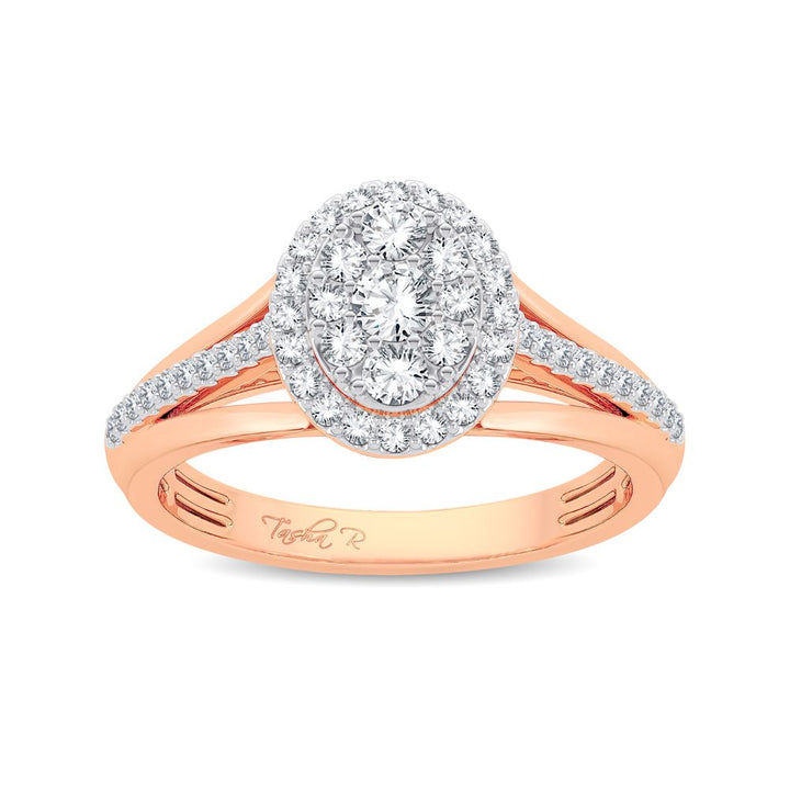 Romantic 14k Rose Gold Lab Diamond Engagement Ring (0.50ct)
