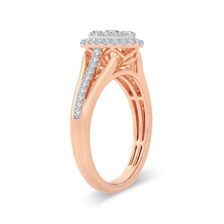 Romantic 14k Rose Gold Lab Diamond Engagement Ring (0.50ct)