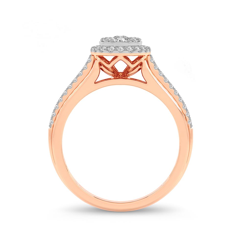 Romantic 14k Rose Gold Lab Diamond Engagement Ring (0.50ct)
