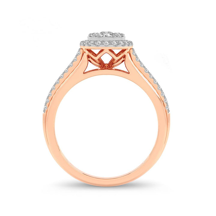 Romantic 14k Rose Gold Lab Diamond Engagement Ring (0.50ct)