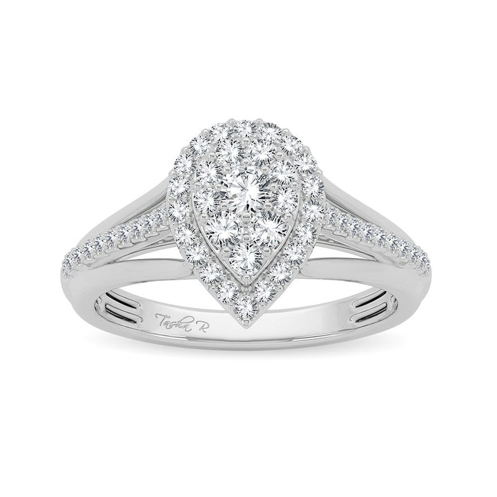 Timeless 14k White Gold Lab Diamond Engagement Ring 0.50CT