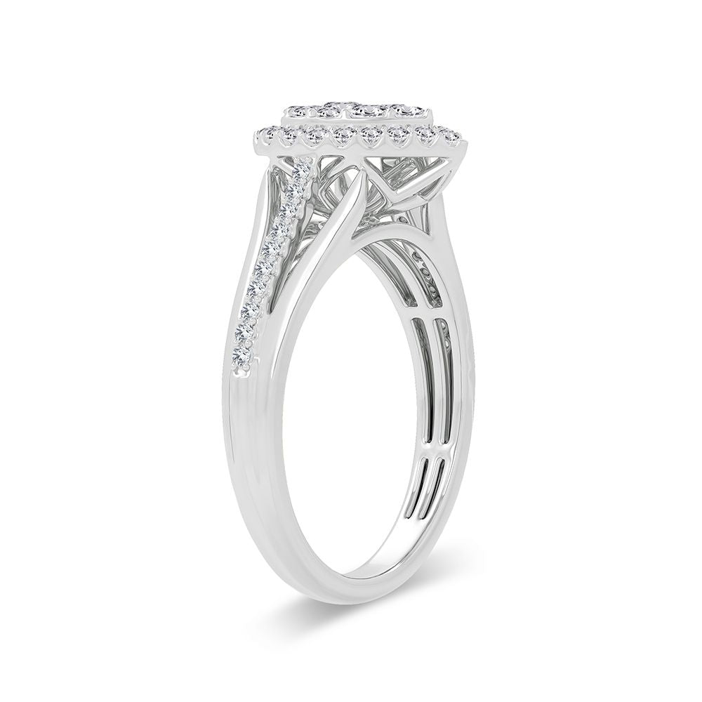 Timeless 14k White Gold Lab Diamond Engagement Ring 0.50CT