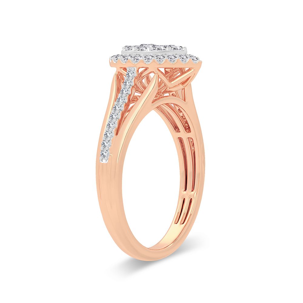 Romantic 14k Rose Gold Lab Diamond Engagement Ring (0.50CT)