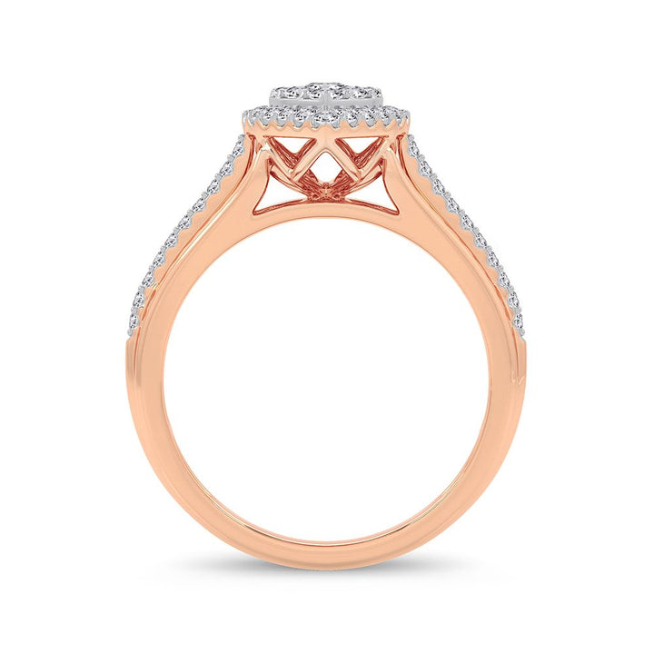 Romantic 14k Rose Gold Lab Diamond Engagement Ring (0.50CT)
