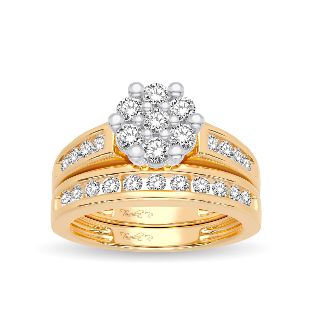 Brilliant 14k Yellow Gold 1CT Lab Diamond Bridal Ring