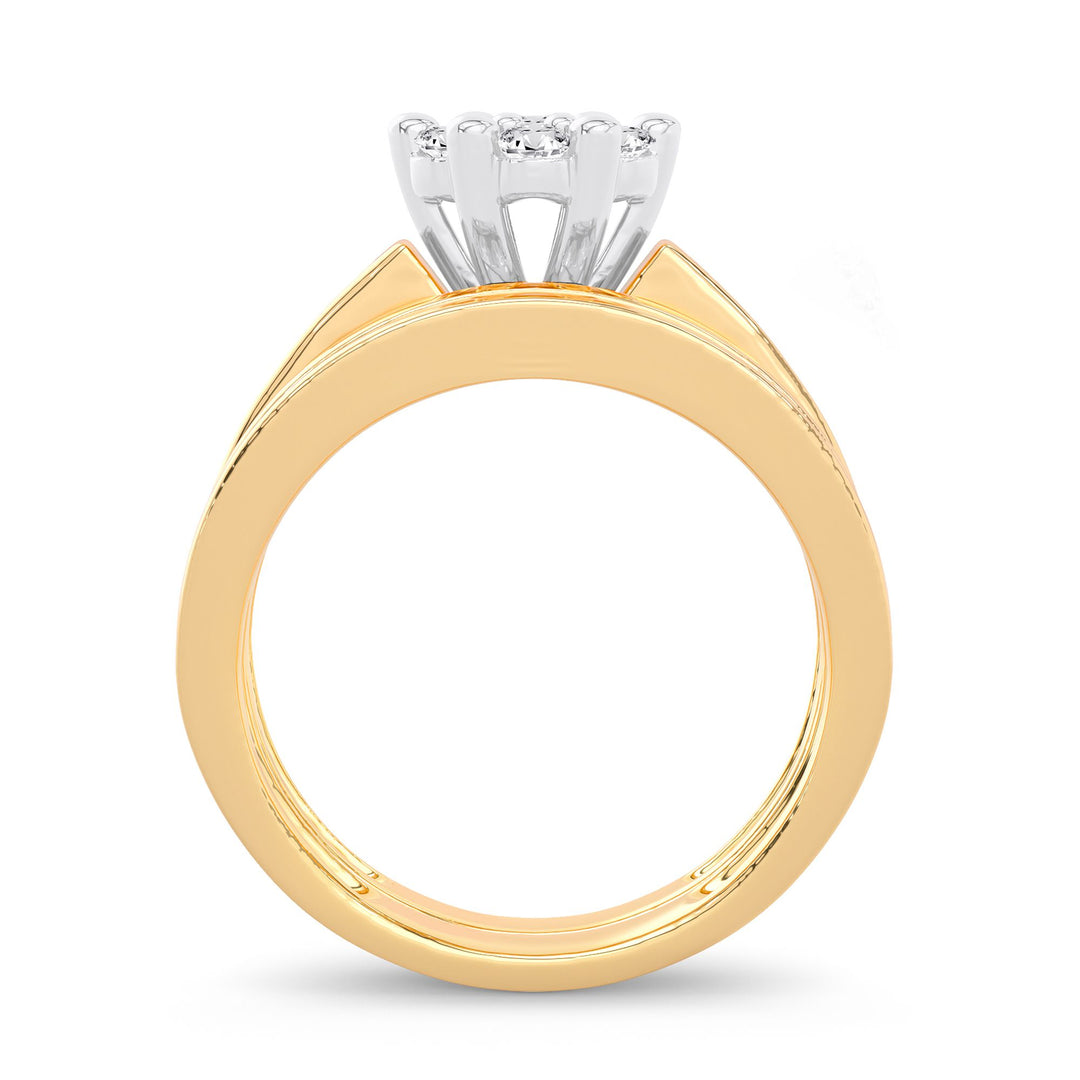 Brilliant 14k Yellow Gold 1CT Lab Diamond Bridal Ring