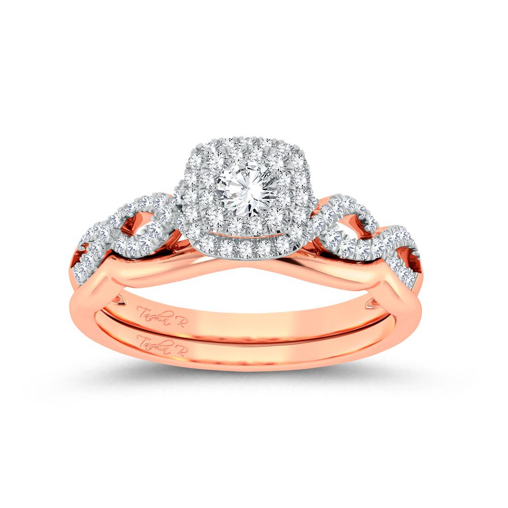 14K Rose Gold 0.33ct Diamond Bridal Ring