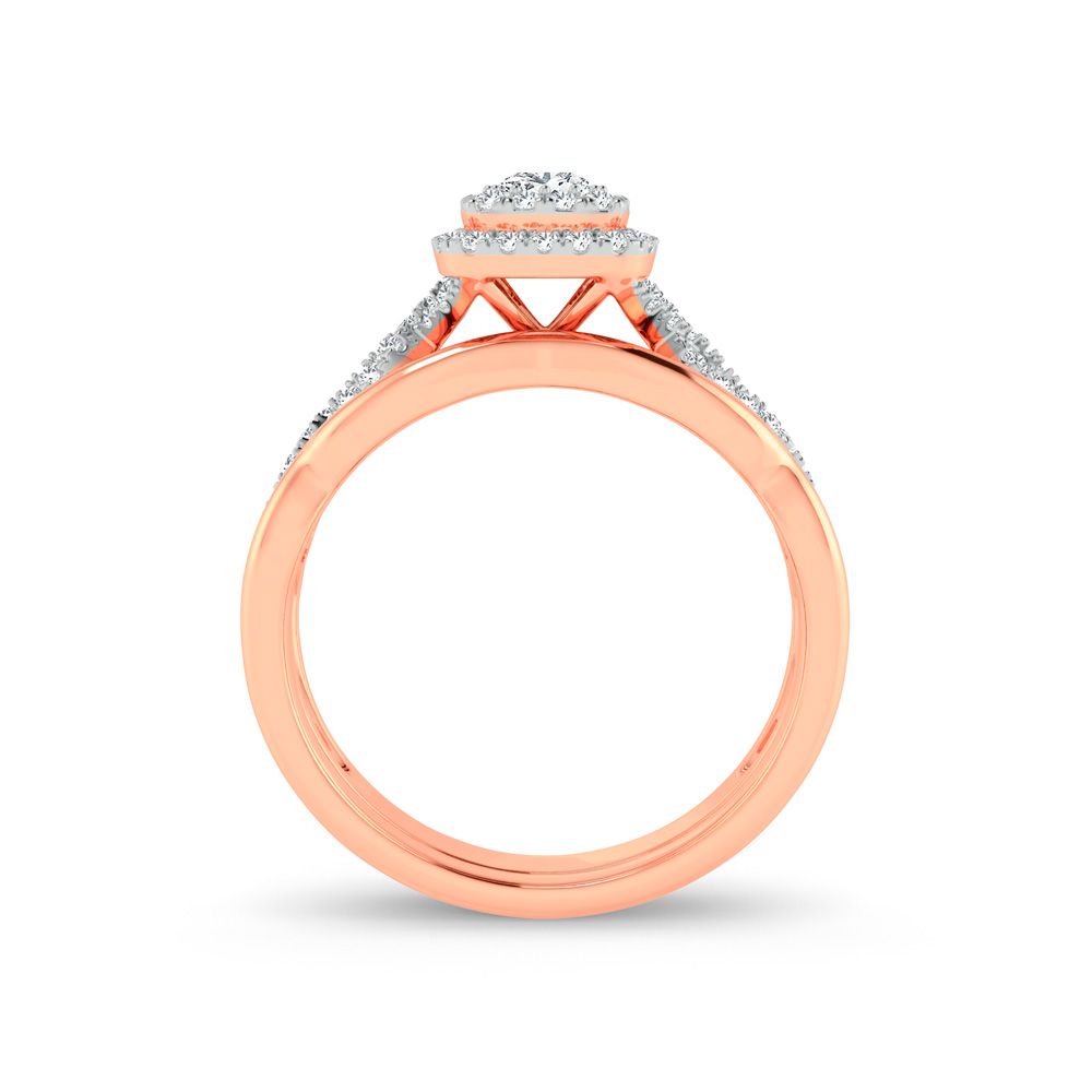 Timeless 14k Rose Gold 0.33ct Lab Diamond Engagement Ring