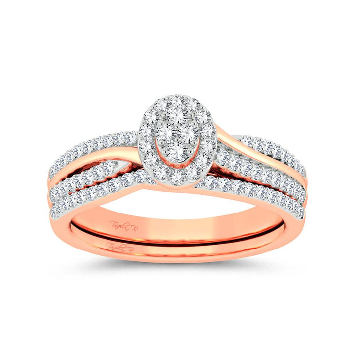 Romantic Rose Gold Lab Diamond Bridal Ring
